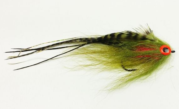 Bauer Pikefly deceiver 4/0 Enkelkrok, Dirty Perch i gruppen Fiskedrag / Flugor / Gäddflugor hos Sportfiskeprylar.se (f18hf1610)