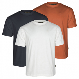Pinewood T-Shirt 3-pack Offwhite/Indigo Blue/Burnt Orange - M