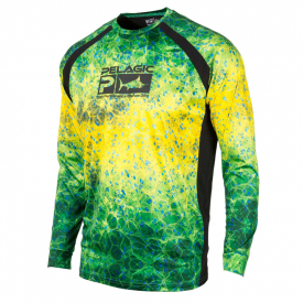 Pelagic Vaportek Performance Fishing Shirt Green Dorado - XL