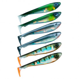 Svartzonker McRubber Shad 9cm Mix (6-pack) - Flash