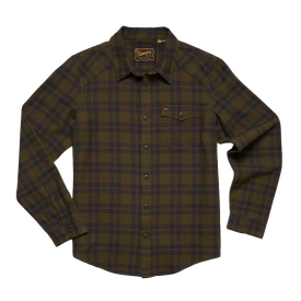 Howler Bro's La Grange Lightweight Flannel Cohen Plaid Dark Olive
