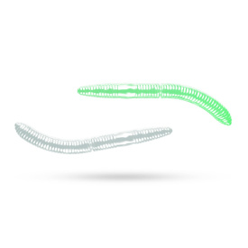 Libra Lures Fatty D'Worm Tournament 55 Garlic (12-pack) - Glow UV Green