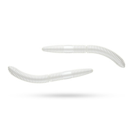 Libra Lures Fatty D'Worm Tournament 55 Garlic (12-pack) - Silver Pearl