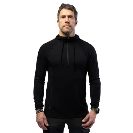 Beyond Nordic BN105 M's Merino Half Zip Hoodie Onyx Black