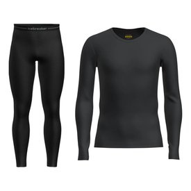Icebreaker M's Merino 175 Everyday LS Crew & Leggings Set Black - M