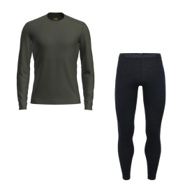 Icebreaker Mens 200 Oasis LS Crewe & Leggings Loden/Black
