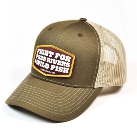 Frödin 'Free Rivers & Wild Fish' Trucker Hat – Brown/Tan
