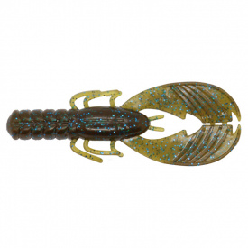 X Zone Pro Series Muscle Back Finesse Craw, 8,2cm (8-pack) - Green Pumpkin Blue Flake