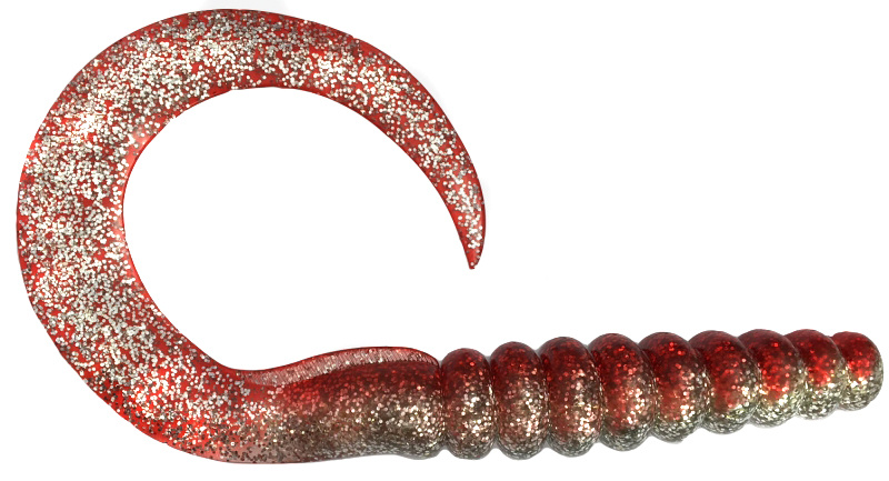ShadXperts SX XXL Tail 11\'\' 27cm., Clear Silverglitter / Red