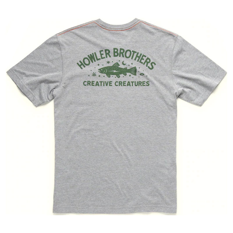 Howler T-Shirt Pocket Creative Creatures Trout Heather Grey