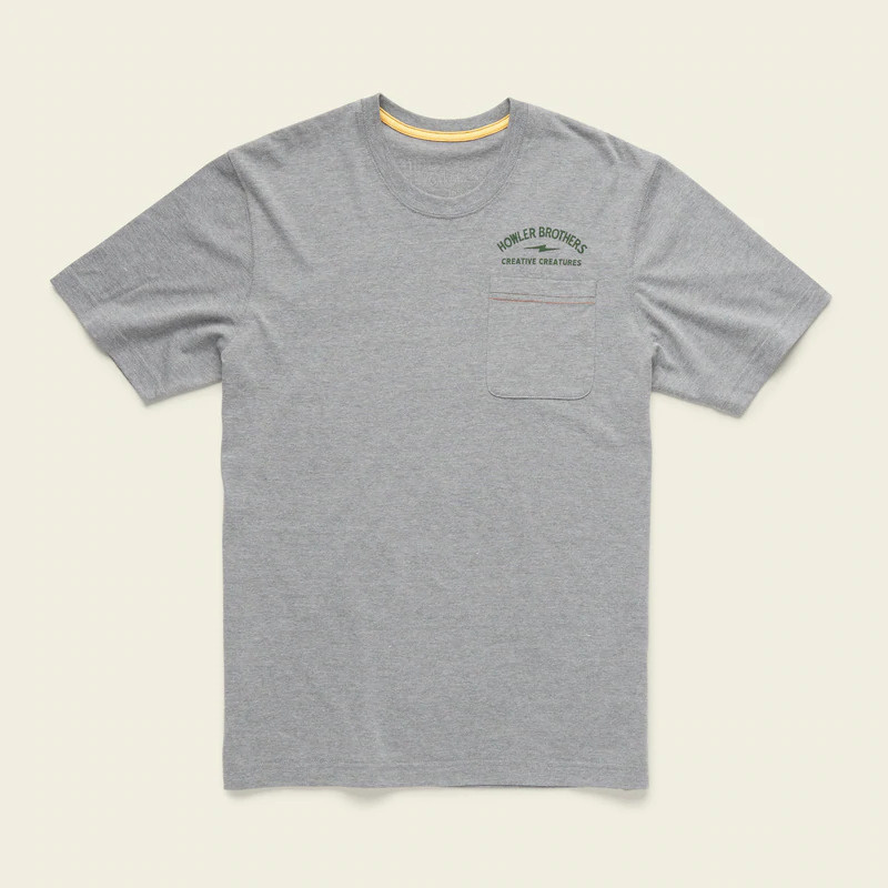 Howler T-Shirt Pocket Creative Creatures Trout Heather Grey