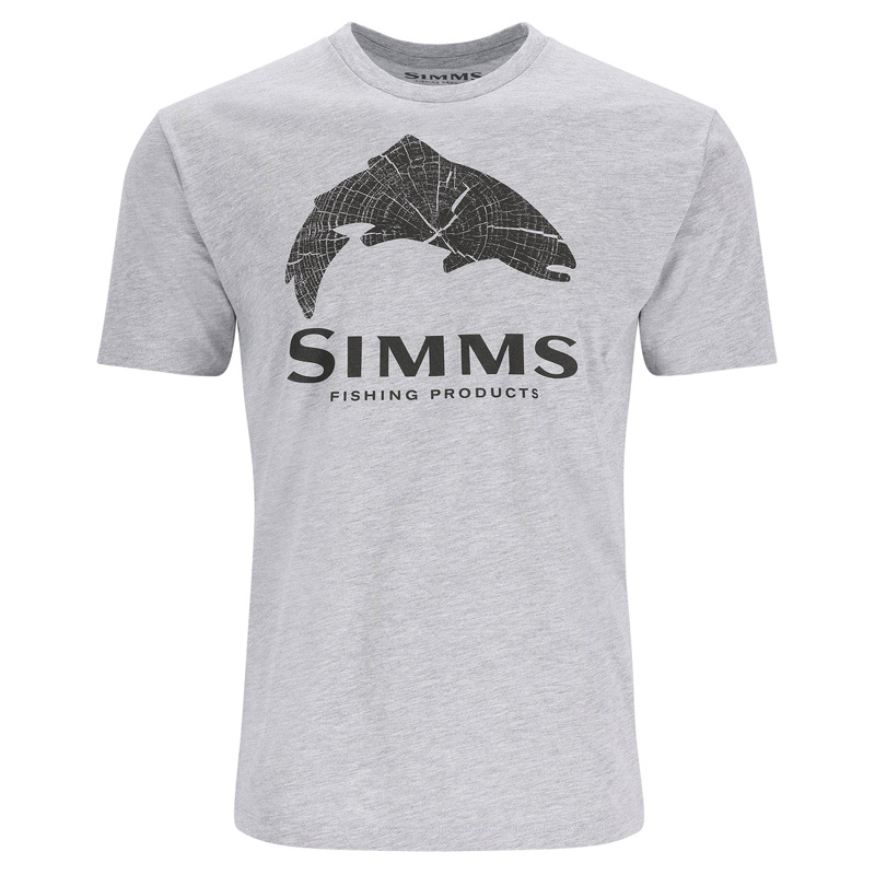 Simms Wood Trout Fill T-Shirt Grey Heather