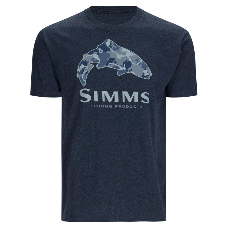 Simms Trout Regiment Camo Fill T-Shirt Navy Heather