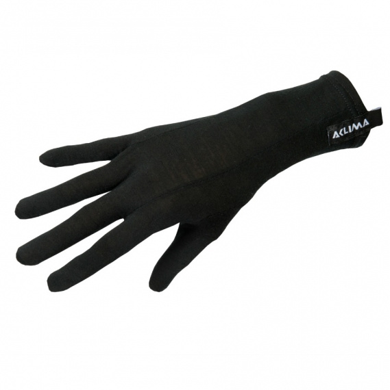 Lightwool Liner Gloves Unisex Jet Black, Large