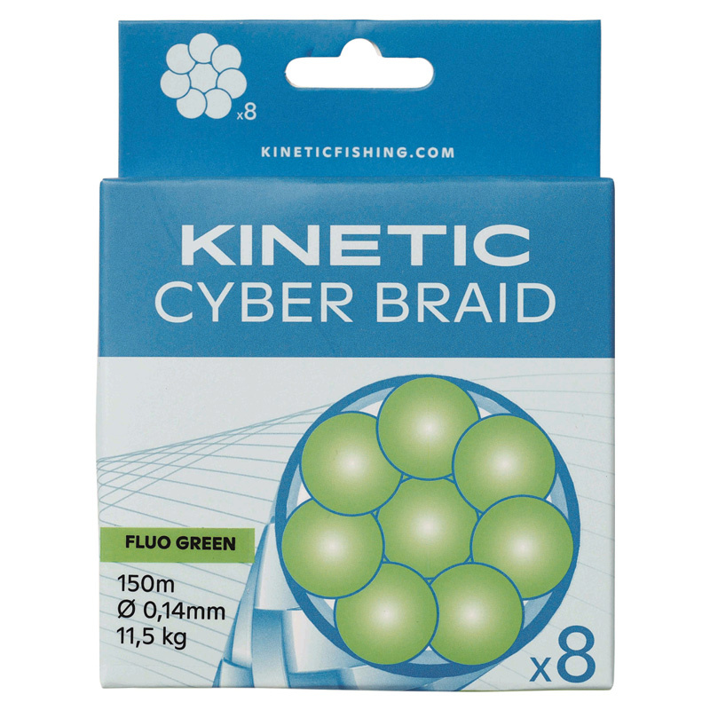 Kinetic 8 Braid 150m Fluo Green