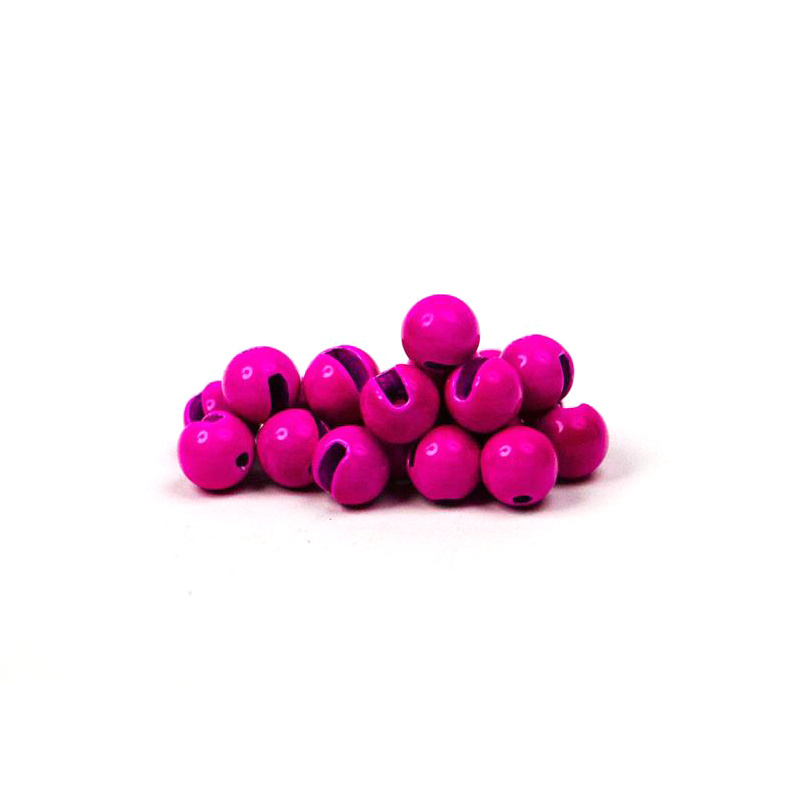 Fly Dressing Slotted Tungsten Beads 3mm, Fluo Pink