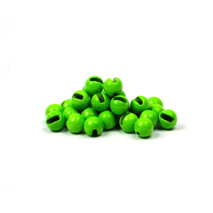 Fly Dressing Slotted Tungsten Beads 3mm, Fluo Green