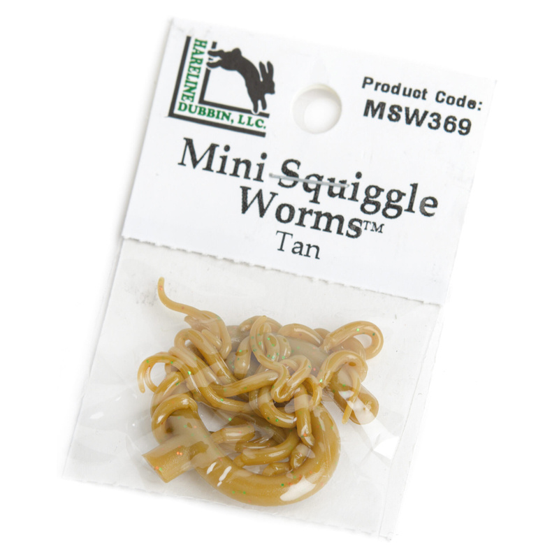 Mini Squiggle Worms #369 Tan