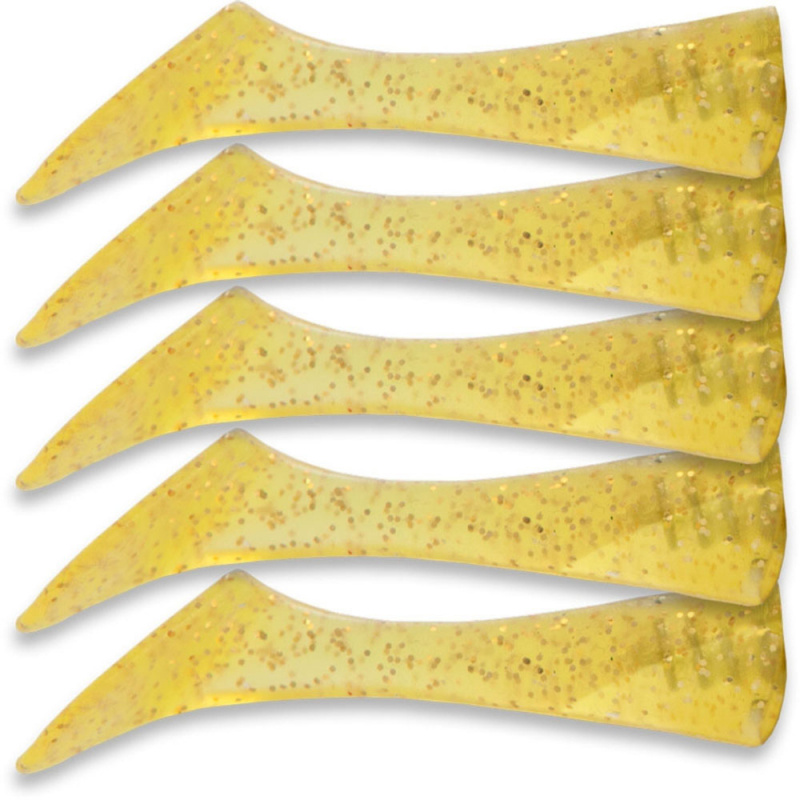 Headbanger Shad 11cm Replacement Tails (5-Pack), Golden Shiner
