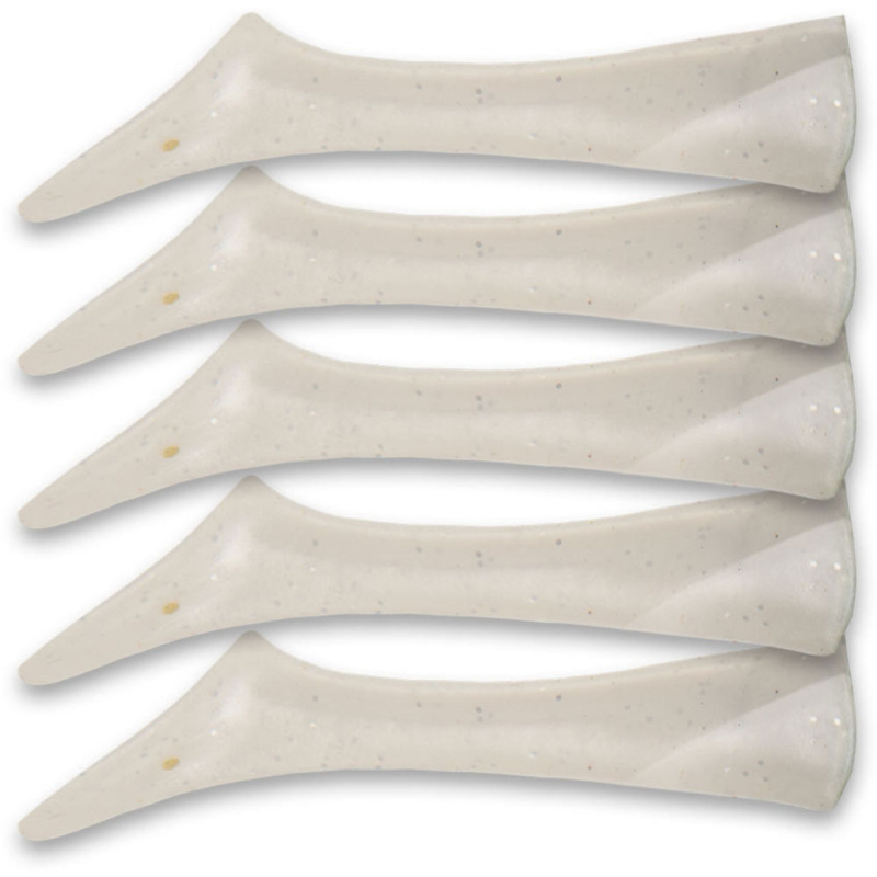 Headbanger Shad 11cm Replacement Tails (5-Pack), Pearl White