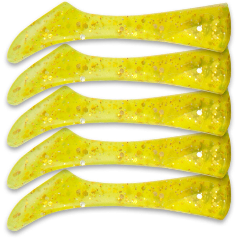 Headbanger Shad 11cm Replacement Tails (5-Pack), Tiger Green