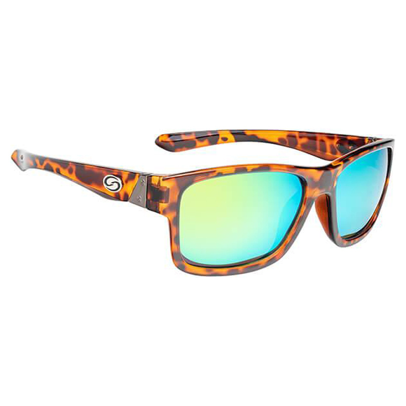 Strike King SK Pro Sunglasses Tortoiseshell Frame, Green Mirror Amber Base Lens