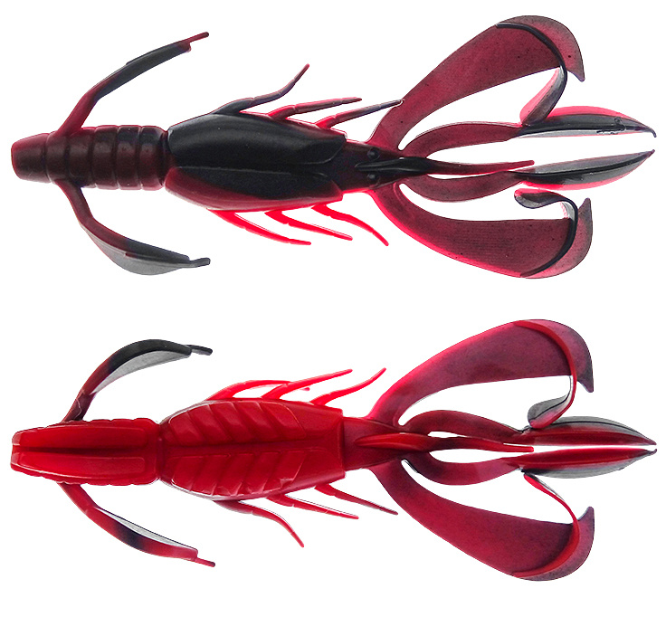PerchFight Crayfish 4.4\'\' 5-Pack , Red And Black